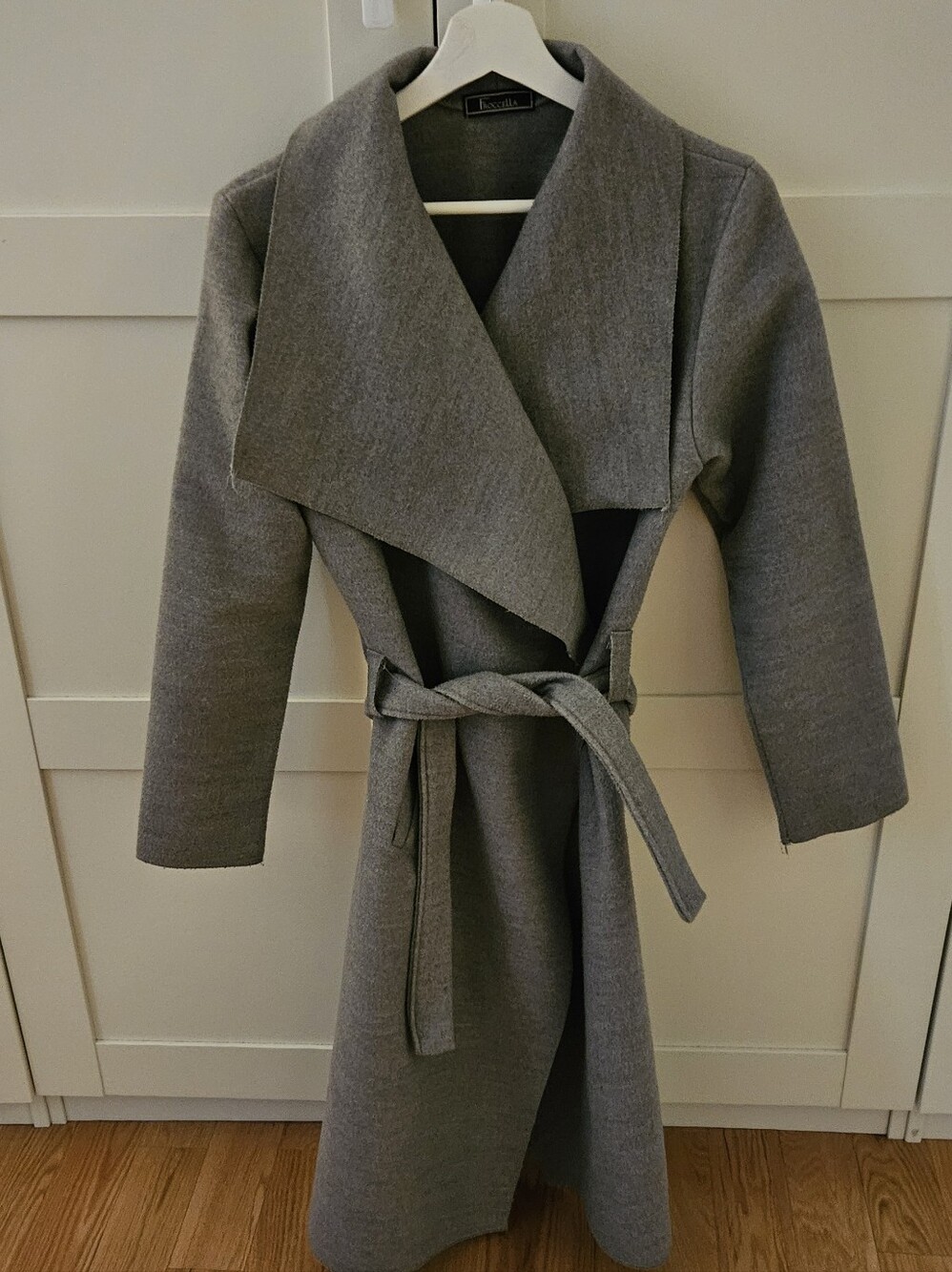 Frocella Grey Wrap Belted Coat